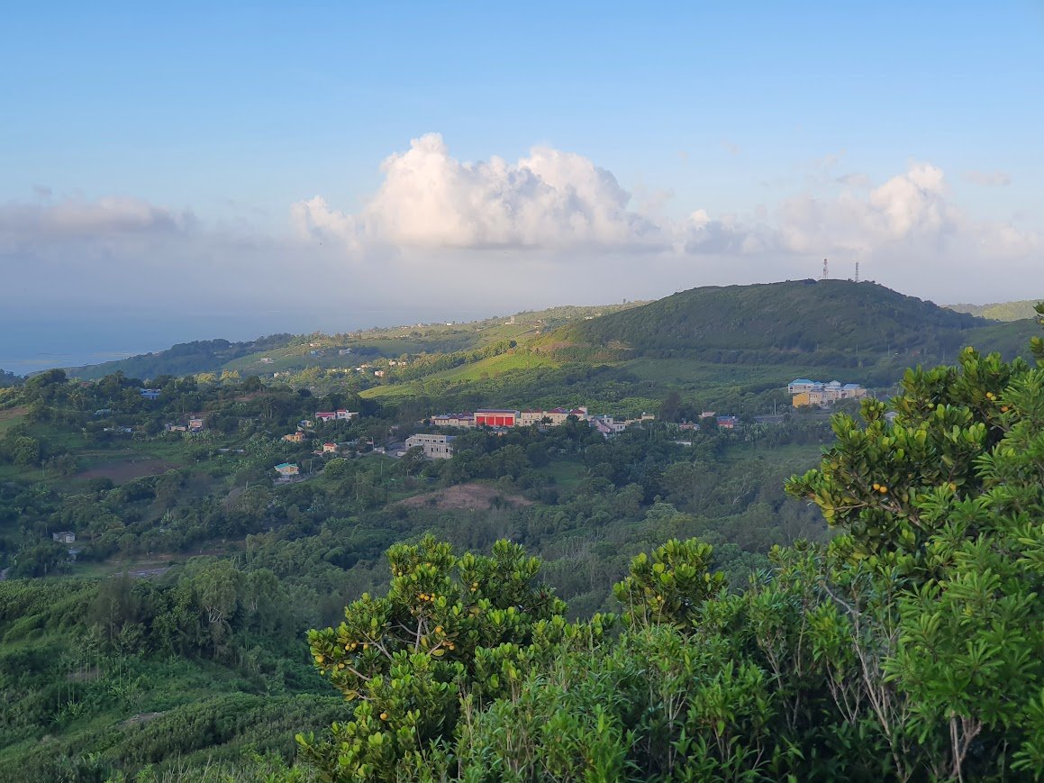 Panoramic view from Mont Limon - highest point in Rodrigues Island